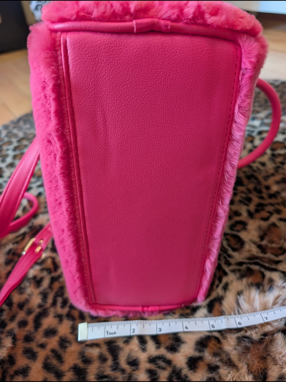 Juicy Couture Hot Pink Faux Fur Satchel - Picture 2 of 7